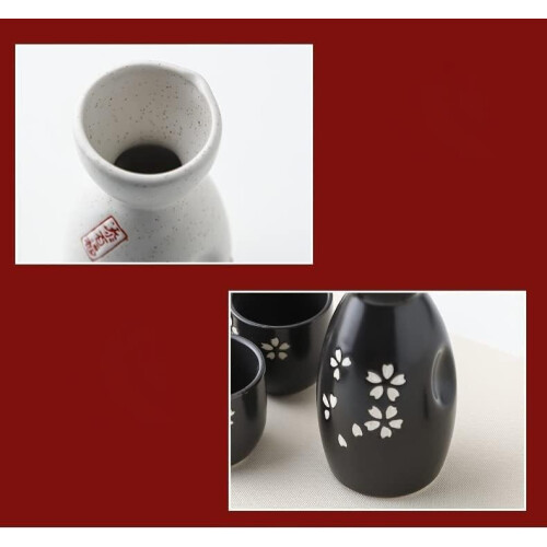 Traditional Sake Set, Ceramic Sake Set With 4 Cups, Japanese Ceramic Sake Set, Small Tableware Set 2