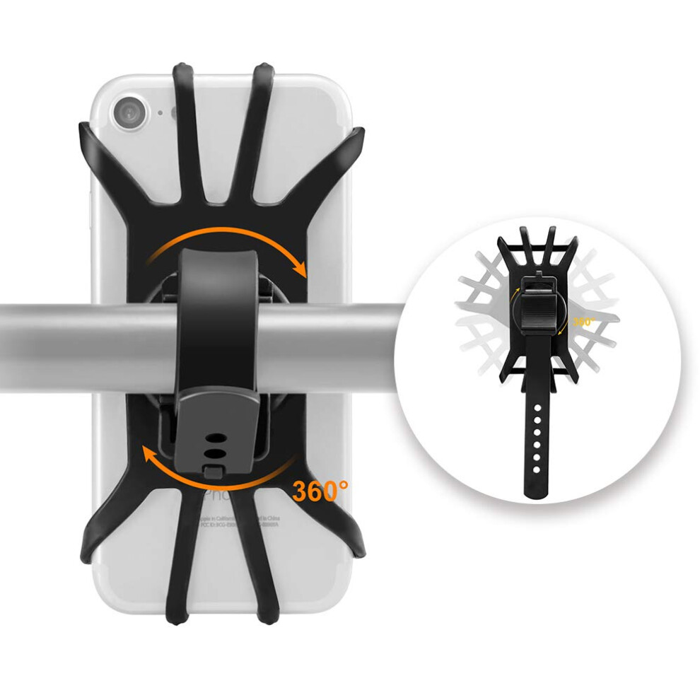 Bike Phone Holder 360-Degree Rotatable Silicone Mount For 4.7-5.8 Inch Smartphones, Compatible With Galaxy S10+/S10s9+/S9/S8 And Huawei 9016109561992