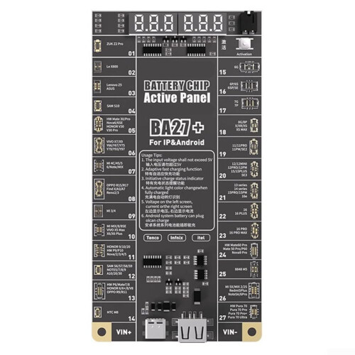 Battery Activation Detection Board BA27+ With Click Activation And LED Digital Display For iPh 616PM And Android Models