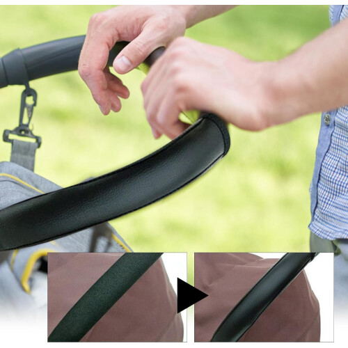 Stroller Handlebar Cover PU Leather Armrest Cover Universal Stroller Strap Replacement Accessories 2