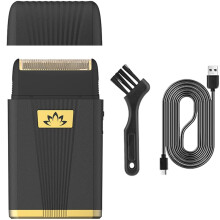 Electric Shaver Cordless Double Metal Foil For Men, Rechargeable Type-C Shaver With Beard Trimmer, Wet And Dry Shaving
