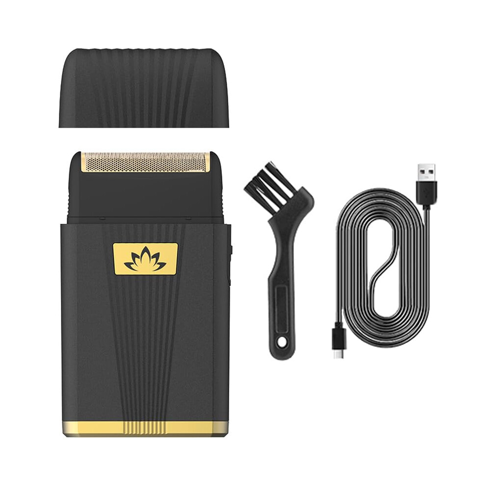 Electric Shaver Cordless Double Metal Foil For Men, Rechargeable Type-C Shaver With Beard Trimmer, Wet And Dry Shaving