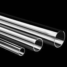 Clear Acrylic Tube 8-14 Mm OD, 497 Mm Length, Transparent Plastic Round Tubing For DIY Craft, Lighting, Fish Tank