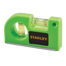 Stanley Hi Viz Green Pocket Magnetic Spirit Level 85mm 2 Vial Level STA042130