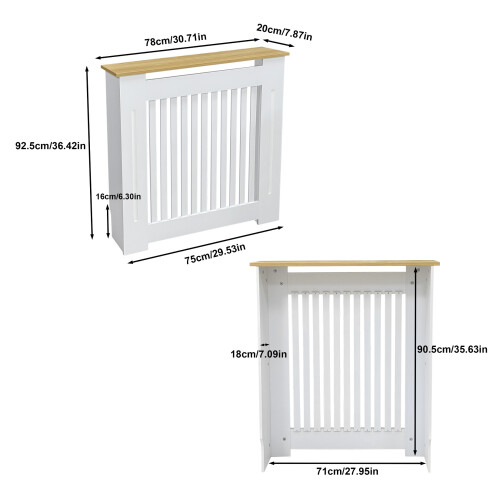 Modern White Radiator Cover S(78x20x92.5Hcm) 1