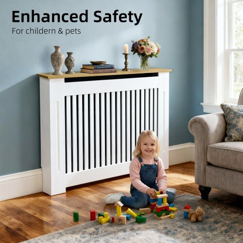 Modern White Radiator Cover S(78x20x92.5Hcm) 2