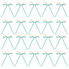 Pack of 20 Decorative Velvets Ribbon Bowknot for-light blue