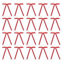 Set of 20 Handmade Velvets Bowknot for Festival Home-Red