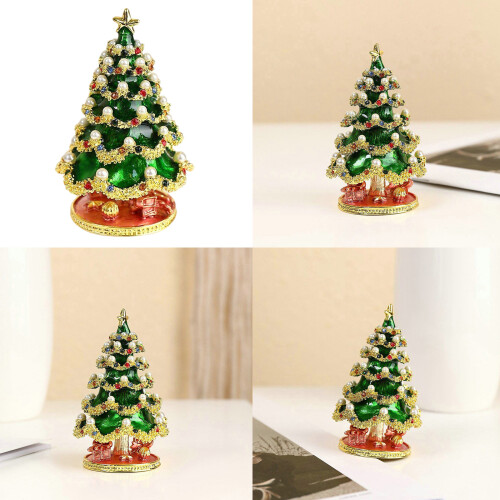 Elegant Green Ornament Container Unique Christmas Tree Rings Box 1
