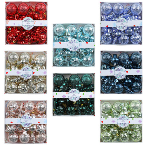 Stylish Christmas Tree Decorations 28pcs Ball-dark green 1