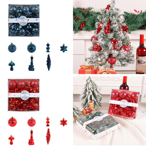 Stylish Christmas Tree Decorations 28pcs Ball-dark green 2