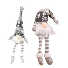 Santa Gnome Decorations Dwarf Doll Rudolph-long legs gray