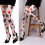 Women's Silk Tights with Christmas Tree Patterns Holiday-color 2