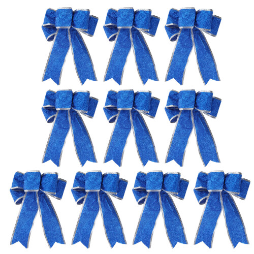 10pcs Christmas Bows for Tree Hanging Decor Mini Christmas-Blue