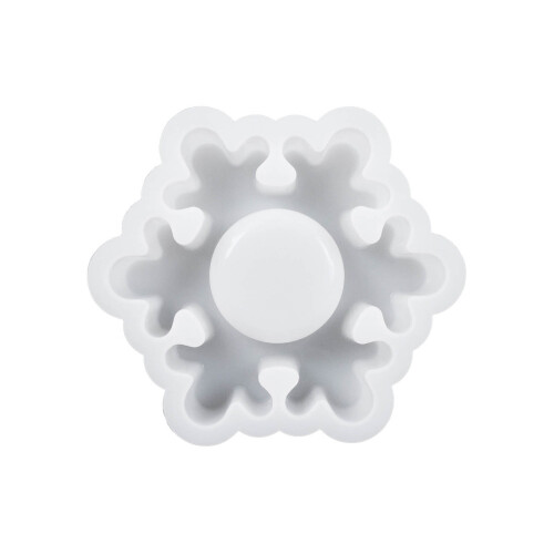1/4x Home Decors Snowflake Candlestick Resin Casting Mold-2
