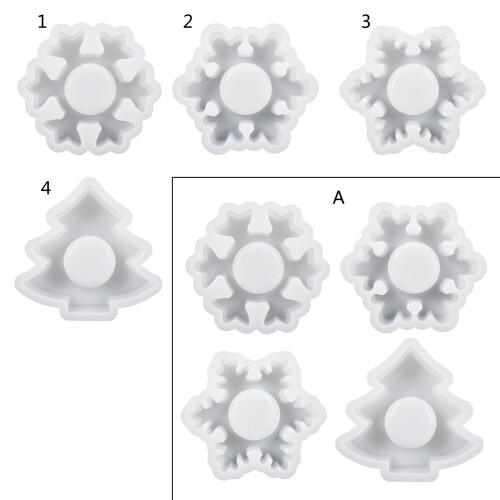 1/4x DIY Christmas Silicone Mold Home Decoration Snowflake-A 1