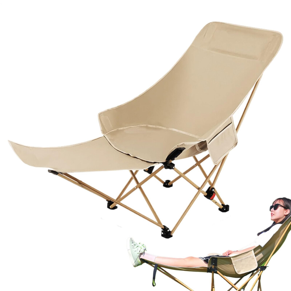 Camping Folding Chair Adjustable Height Lightweight Ergonomic Folding Deck Chair Lounger For Adults Beach Yard Outdoor-image-OPC-PMCMZ2G-NEW
