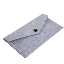 Felt Coin Wallet Women Men Purse Change Bag ID Credit Card-Gray
