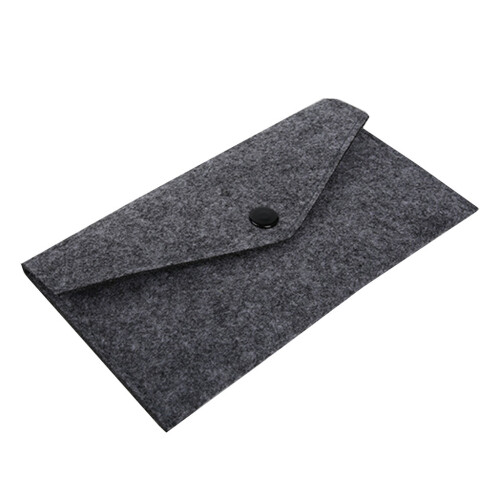 Felt Storage Sleeve Pouch Felt Wallet Pocket Holder-Chocolate 1