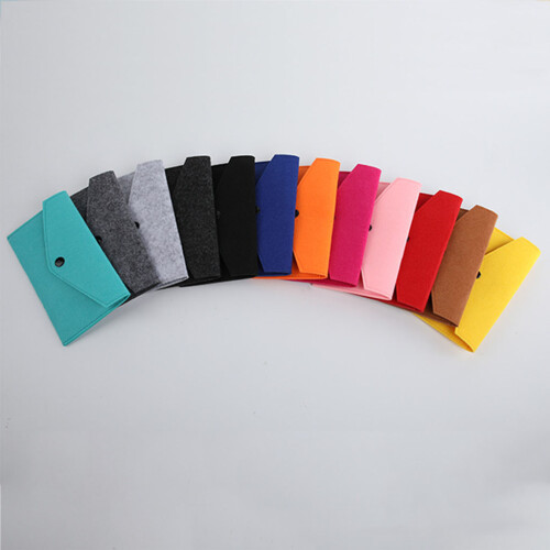 Felt Coin Purse Bag Simple Coin Wallet for Case-Dark Grey 2