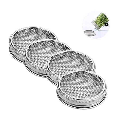 4Pcs/Set Plant Sprouting Lid Stainless Steel Mesh Filter-70mm 2
