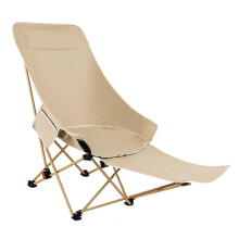 Folding Camping Chair Adjustable Height Lounger Ergonomic Deck Chair For Patio Porch Poolside Beach Hiking