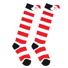 Girls Stretchy Winter Socks Breathable-Red white and black