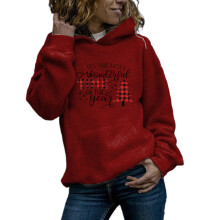 Christmas Sweatshirts for Women Graphics Print Long-Burgundy XL