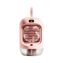 Portable Desktop Fan USB Rechargeable Quiet Desk Air Cooler Mini Humidifier Pink 3600mAh Hydrocooling