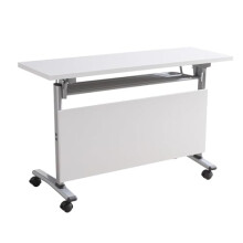 Adjustable Folding Table With Wheels, Mobile Bedside Stand, Space-Saving Conference Table, Quick Setup, Portable Design