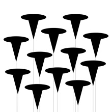 Eerie Party Decors Set of 12 Bright Black Hanging Ornament with