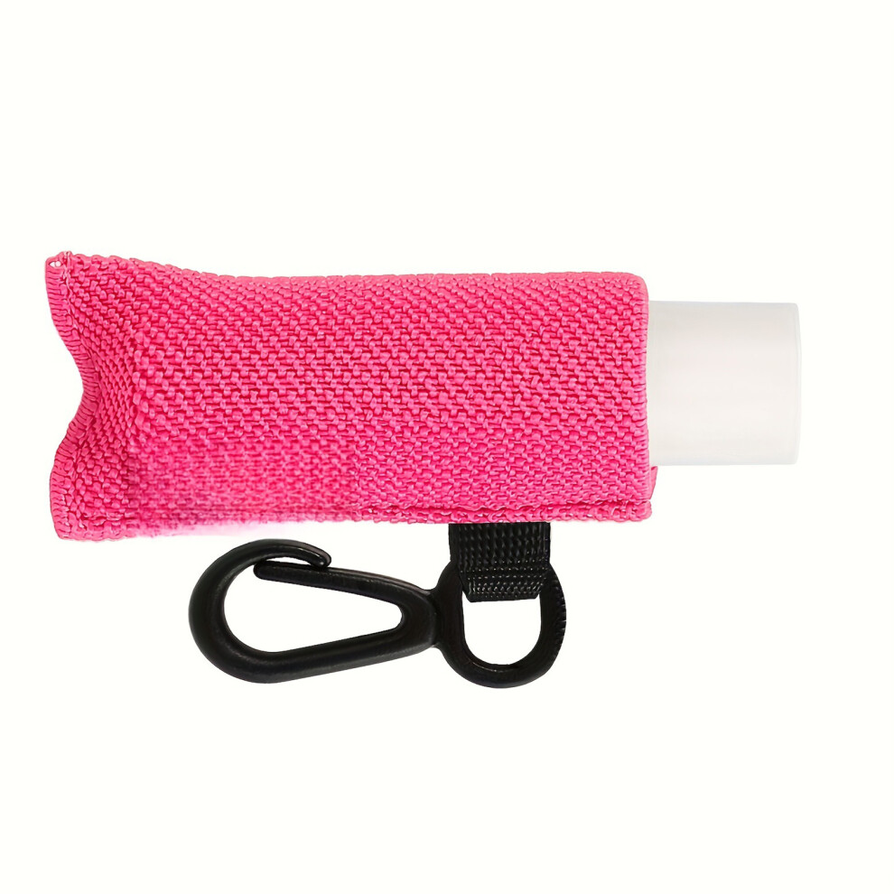 Red Elastic Lip Balm Lipstick Holder Keychain Waterproof-Rose