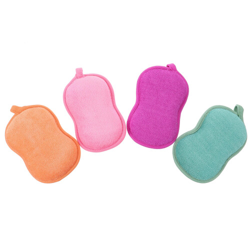 4Stk Kinder Badebürsten Schwammset Mit Fröhlichen Designs