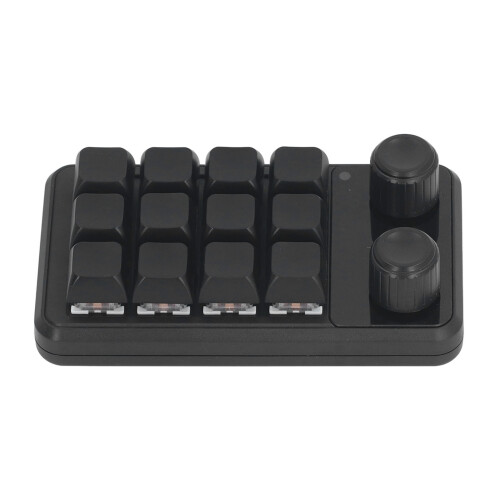Mini Gaming Keypad 12 Keys 2 Knobs Blue Switch RGB Light Black 2
