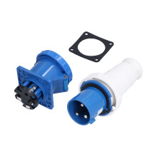 Industrielle Steckdose 220-250V 63A 2P+E IP67 wasserdicht 3-polig