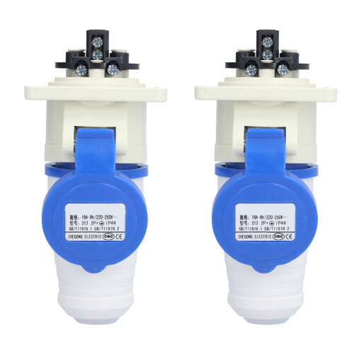 2 Set 3-polige Flugzeugsteckdose 220V 250V 16A 2P+E