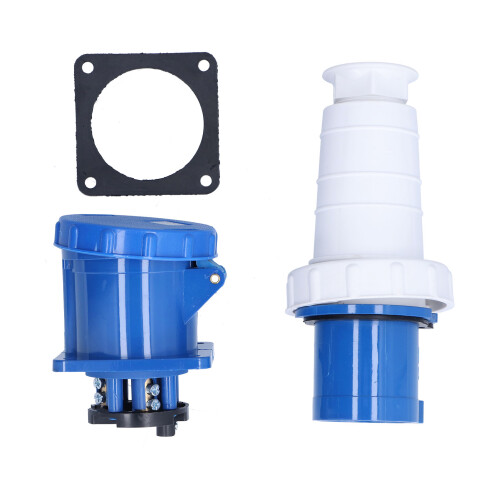 Industrial 220-250V 63A 2P+E IP67 Waterproof 3 Pin 3 Phase Plug Socket 1