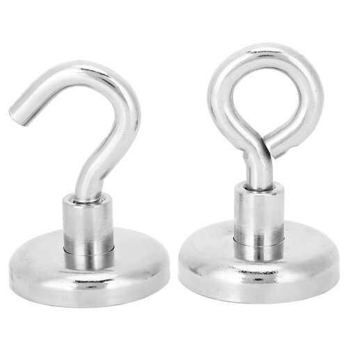 2PCs Magnetic Hook Fishing Tool N35 AntiRust 3Layer
