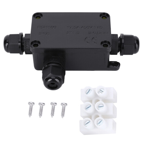 IP66 wasserdichte Anschlussdose Schwarz PC 1in2out Mini