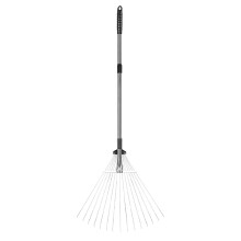 (15 Teeth 81‑160cm Length 18.5‑55.5cm Width) Teleskop-Blattrake Edelstahl 9 Zinken 55-73,5cm