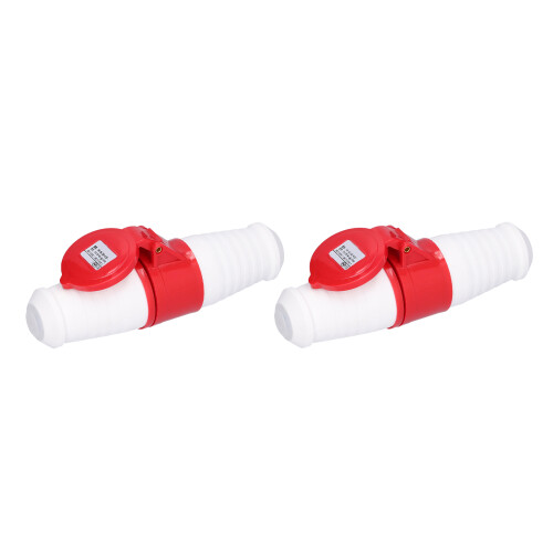 2 Stk Industrie-Steckdose 5-polig IP44 3-Phasig 16A 2