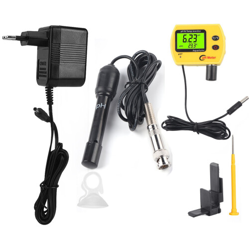 (220V EU Plug) 2-in-1 Portable High Precision Temp PH Tester Meter 220V