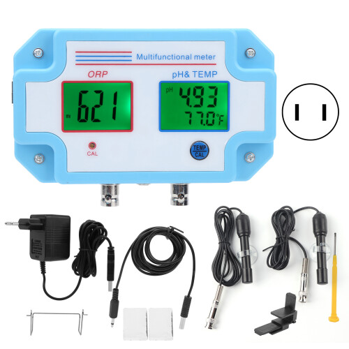 (US Plug 110V) 3-in-1 pH/ORP/Temperatur-Wasserqualitätsmesser (EU)