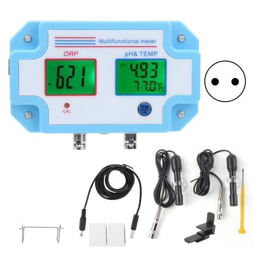 (EU Plug 220V) 3-in-1 pH/ORP/Temperatur-Wasserqualitätsmesser (EU)