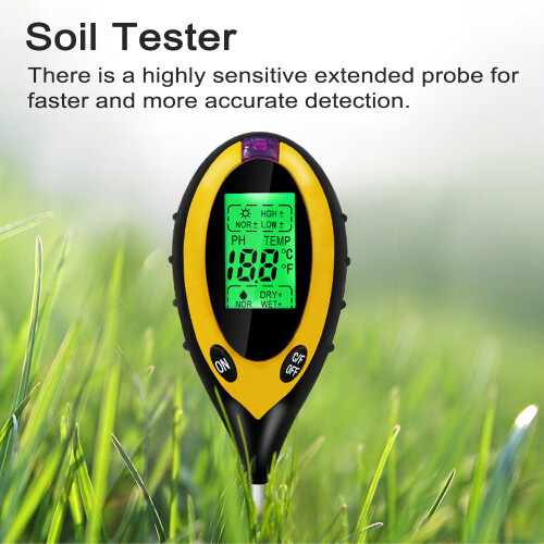 4-in-1 Digitaler Bodenanalysator pH Feuchtigkeit Temperatur