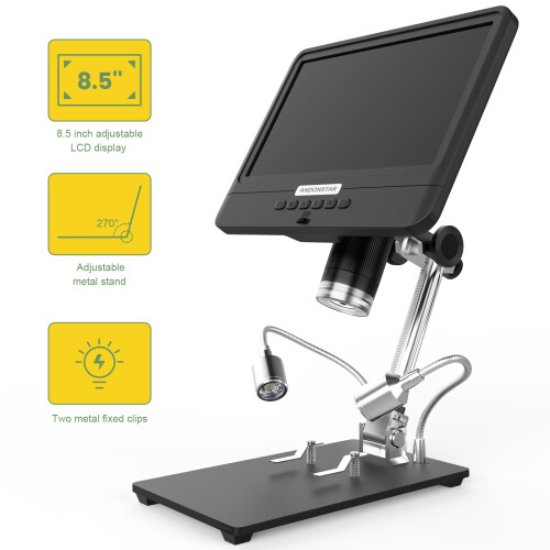 Andonstar AD208S 8.5" LCD Microscope 5X-1200X 1080P Soldering 2