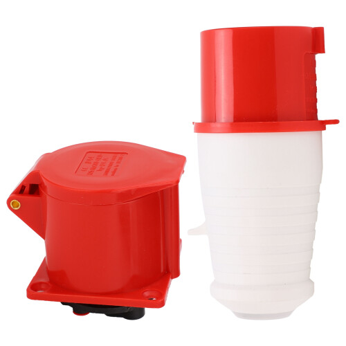 3P+E 32A 3-Phase Waterproof Dust-Proof Plug Socket AC380V-415V 1