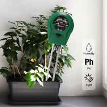 Bodenfeuchtemesser 3-in-1 für Garten Rasen Feuchtigkeit Licht pH