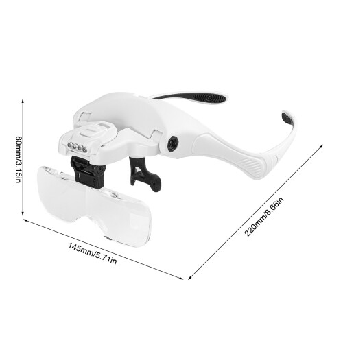 LED-Stirnlupe 5 Linsen 1.0X-3.5X Kalt-/Warmlicht 1