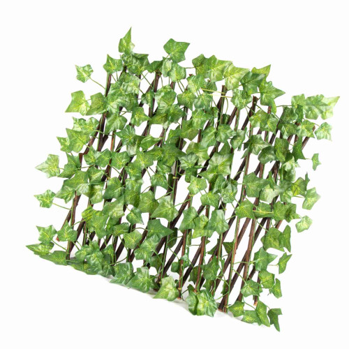 Teleskopischer Fake-Zaun Grün, Gartenzaun 1